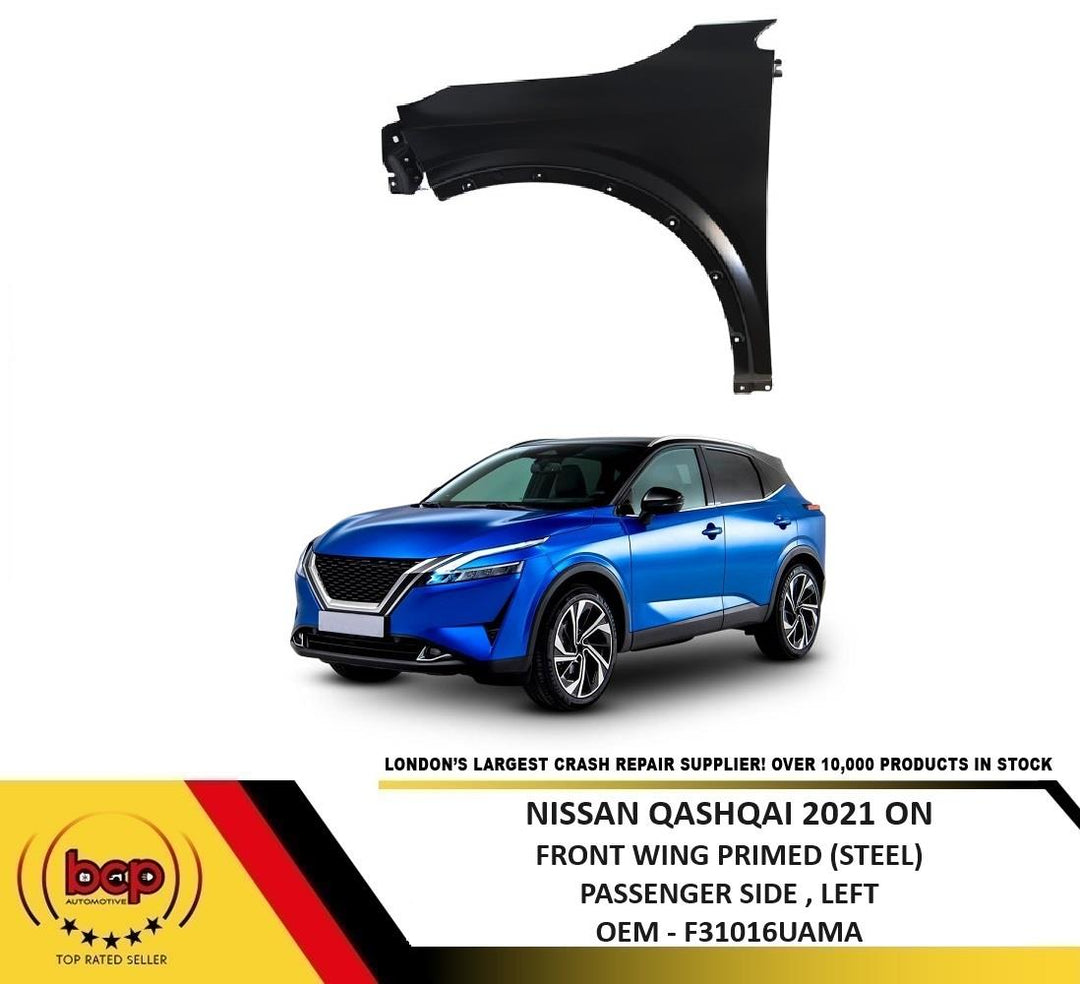 NISSAN QASHQAI 2021 - 2024 FRONT WING FENFER STEEL PASSENGER SIDE LEFT PRIMED