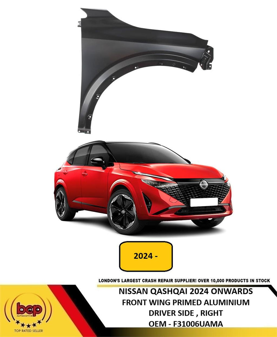 NISSAN QASHQAI 2024 ON FRONT WING FENDER ALUMINIUM DRIVER SIDE RIGHT PRIMED