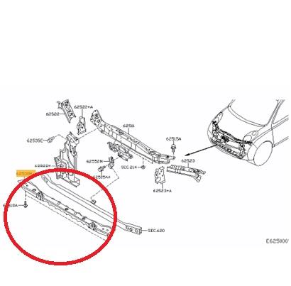 NISSAN MICRA 2003 - 2011 K12 FRONT LOWER CROSSMEMBER BUMPER BAR RAD HOLDER