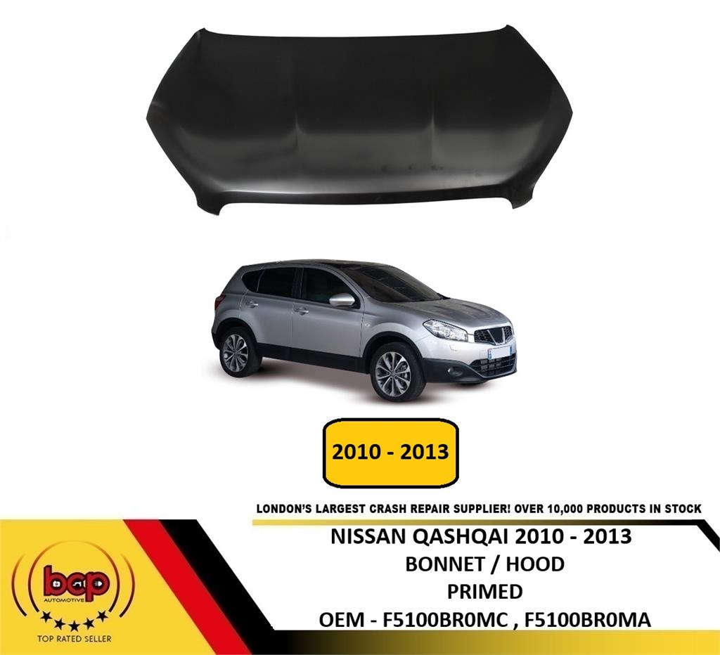 NISSAN QASHQAI 2010 – 2013 BONNET PRIMED READY TO PAINT INSURANCE APPROVED