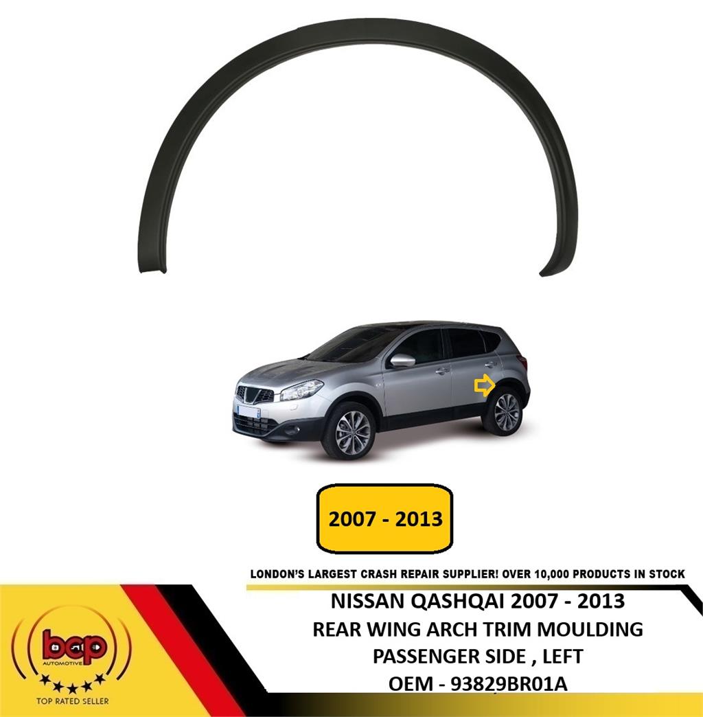 NISSAN QASHQAI 2007 - 2013 REAR WING WHEEL ARCH TRIM COVER LEFT PASSENGER SIDE