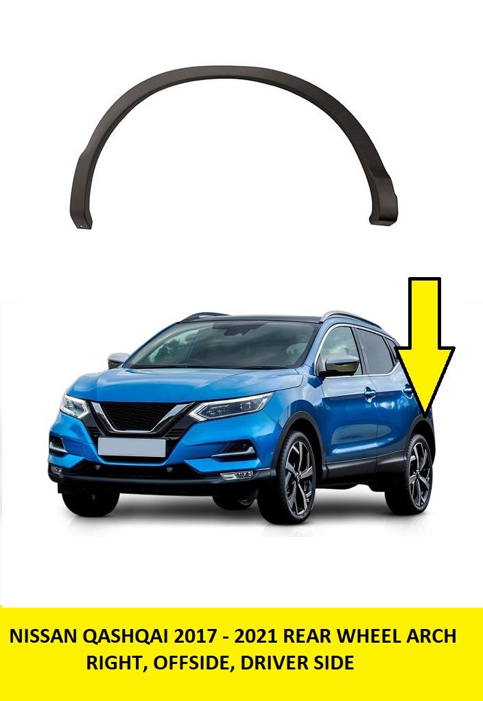 FOR NISSAN QASHQAI 2017 ON REAR WHEEL ARCH TRIM RIGHT DRIVER SIDE 938284EA0A