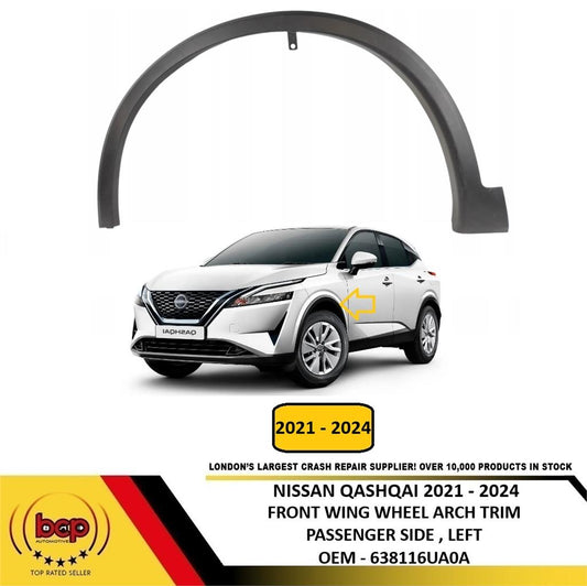 NISSAN QASHQAI 2021 - 2024 FRONT WING WHEEL ARCH TRIM MOULDING PASSENGER LEFT