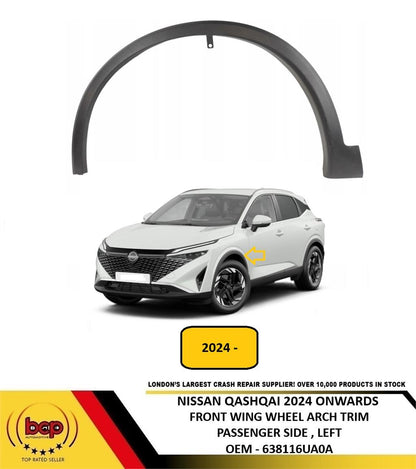 NISSAN QASHQAI 2024 ONWARDS FRONT WING WHEEL ARCH TRIM MOULDING PASSENGER LEFT
