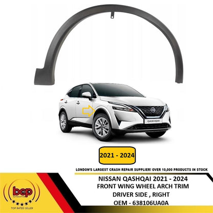 NISSAN QASHQAI 2021 - 2024 FRONT WING WHEEL ARCH TRIM MOULDING DRIVER RIGHT