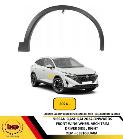 NISSAN QASHQAI 2024 ONWARDS FRONT WING WHEEL ARCH TRIM MOULDING PASSENGER LEFT