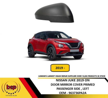 NISSAN JUKE 2019 ONWARDS DOOR MIRROR CASING COVER PRIMED DRIVER SIDE RIGHT NEW