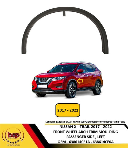 NISSAN X-TRAIL 2014 - 2017 FRONT WHEELARCH TRIM MOULDING PASSENGER LEFT 638614CE1A