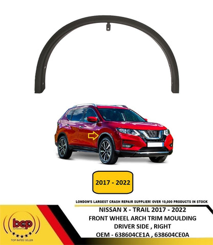 NISSAN X-TRAIL 2017 - 2022 FRONT WHEELARCH TRIM MOULDING DRIVER RIGHT 638604CE1A
