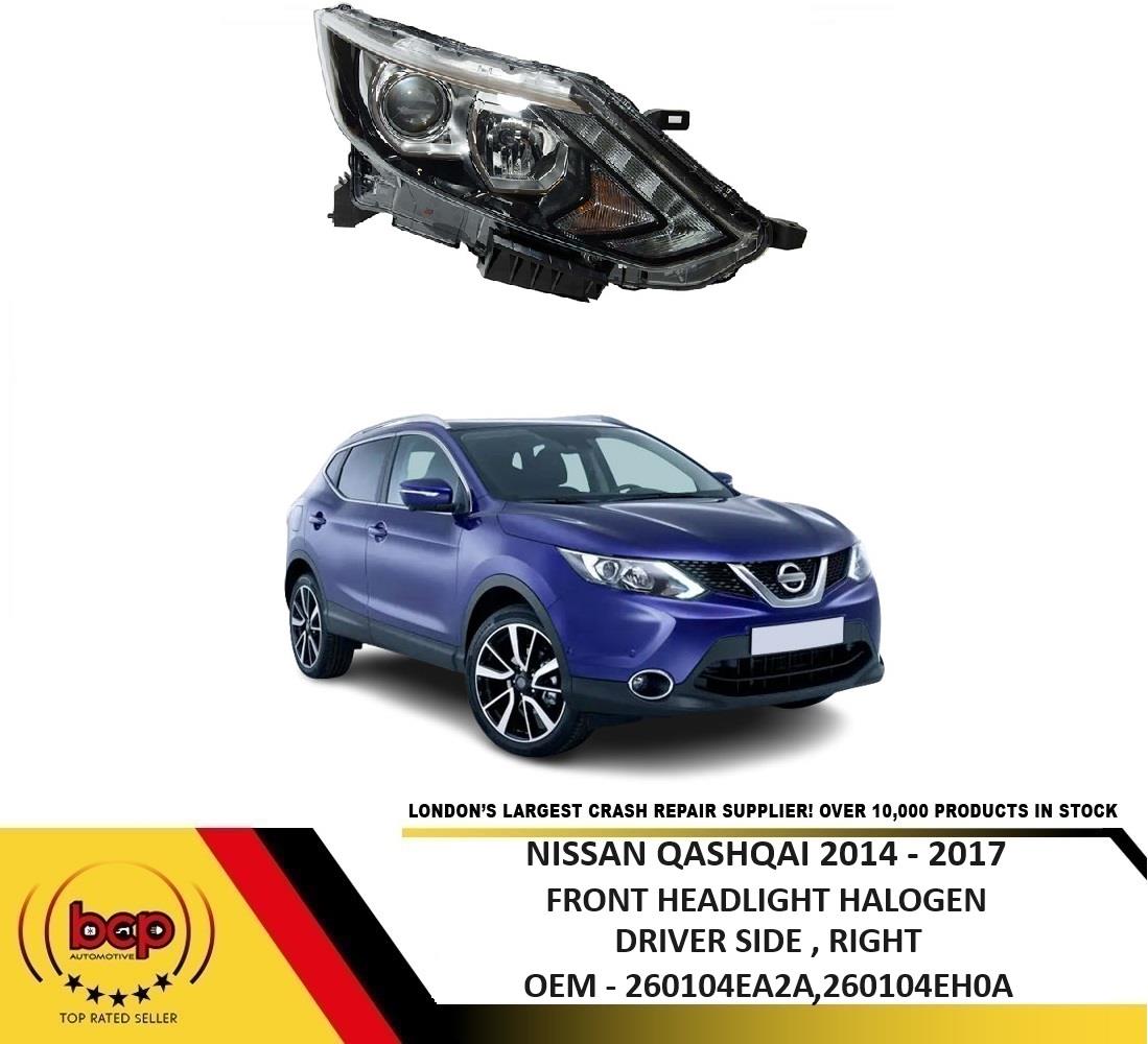 NISSAN QASHQAI 2014–2017 HEADLIGHT HALOGEN WITH LED DRL DRIVER SIDE  RIGHT