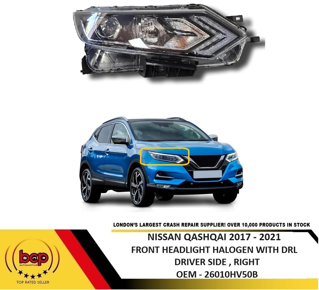 NISSAN QASHQAI 2017 – 2021 FRONT HALOGEN HEADLIGHT WITH LED DRL DRIVER RIGHT