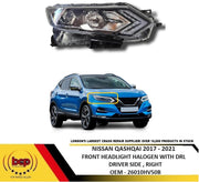 NISSAN QASHQAI 2017 – 2021 FRONT HALOGEN HEADLIGHT WITH LED DRL DRIVER RIGHT