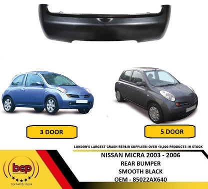 FITS NISSAN MICRA K12 2003 - 2005 REAR BUMPER NOT PRIMED OEM SPEC AMAZING FIT