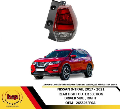 NISSAN X-TRAIL 2017 - 2021 REAR LIGHT OUTER DRIVER SIDE RIGHT LED TAIL LAMP