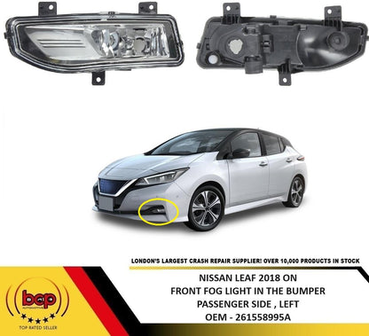 NISSAN LEAF 2018 ON  FRONT FOG LIGHT FOGLAMP PASSENGER SIDE LEFT
