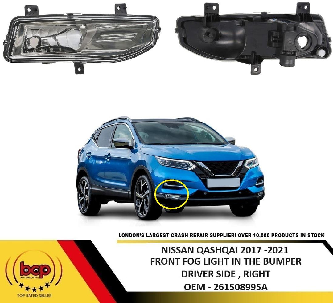 NISSAN QASHQAI 2017 - 2021 FRONT FOG LIGHT FOGLAMP DRIVER SIDE RIGHT