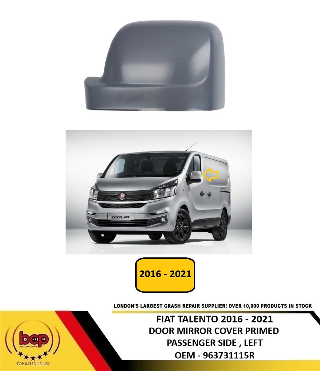 RENAULT TRAFIC 2014 - 2019 DOOR WING MIRROR COVER PRIMED PASSENGER SIDE LEFT