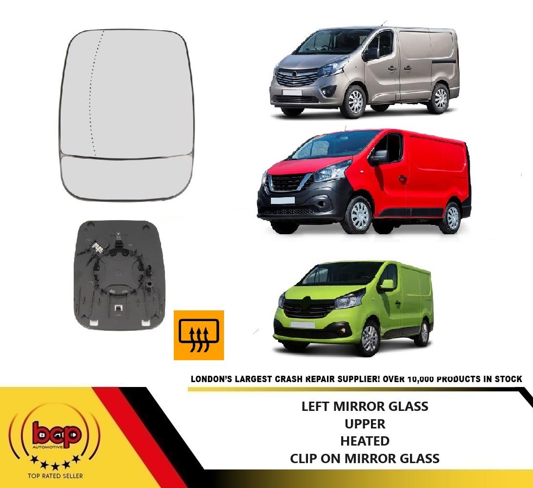 VAUXHALL VIVARO 2014 - 2019 DOOR MIRROR GLASS HEATED LEFT PASSENGER SIDE CLIP ON