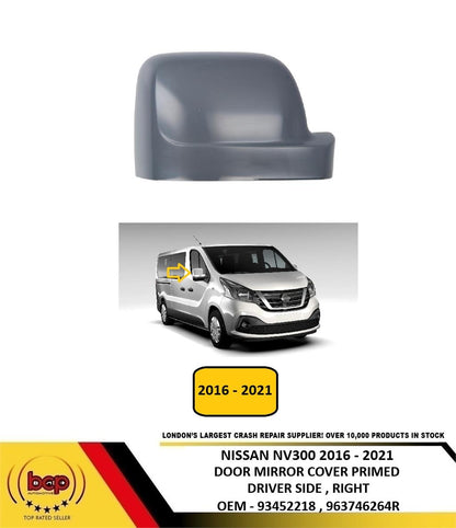 NISSAN NV300 2016 - 2021 DOOR WING MIRROR COVER PRIMED DRIVER SIDE RIGHT