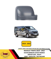 RENAULT TRAFIC 2014 - 2019 DOOR WING MIRROR COVER PRIMED PASSENGER SIDE LEFT