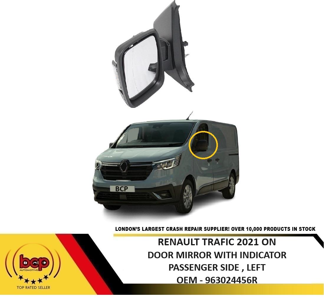 RENAULT TRAFIC 2021 ON DOOR MIRROR WITH INDICATOR ELECTRIC HEATED PASSENGER LEFT