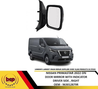 Nissan Primastar 2022 ON DOOR MIRROR ELECTRIC HEATED WITH INDICATOR DRIVERS
