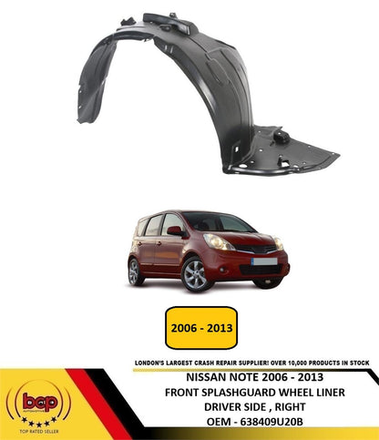 NISSAN NOTE 2006 - 2013 FRONT WING SPLASH GUARD WHEEL ARCH LINER DRIVER RIGHT