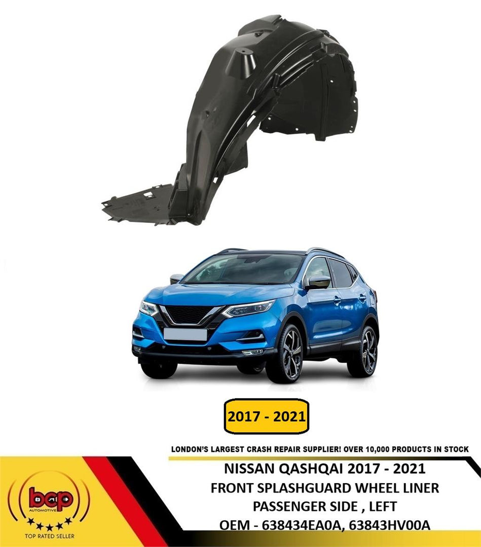 FITS NISSAN QASHQAI 2017 - 2021 FRONT WHEEL ARCH SPLASH GUARD PASSENGERS LEFT