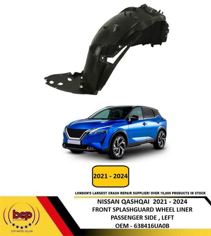 NISSAN QASHQAI 2021 - 2024 FRONT WING SPLASHGUARD WHEEL ARCH LINER INNER LEFT