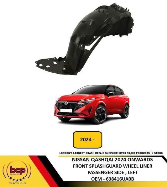 NISSAN QASHQAI 2021 - 2024 FRONT WING SPLASHGUARD WHEEL ARCH LINER INNER LEFT