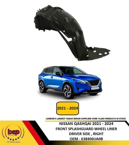 NISSAN QASHQAI 2021 - 2024 FRONT WING SPLASHGUARD WHEEL ARCH LINER INNER RIGHT
