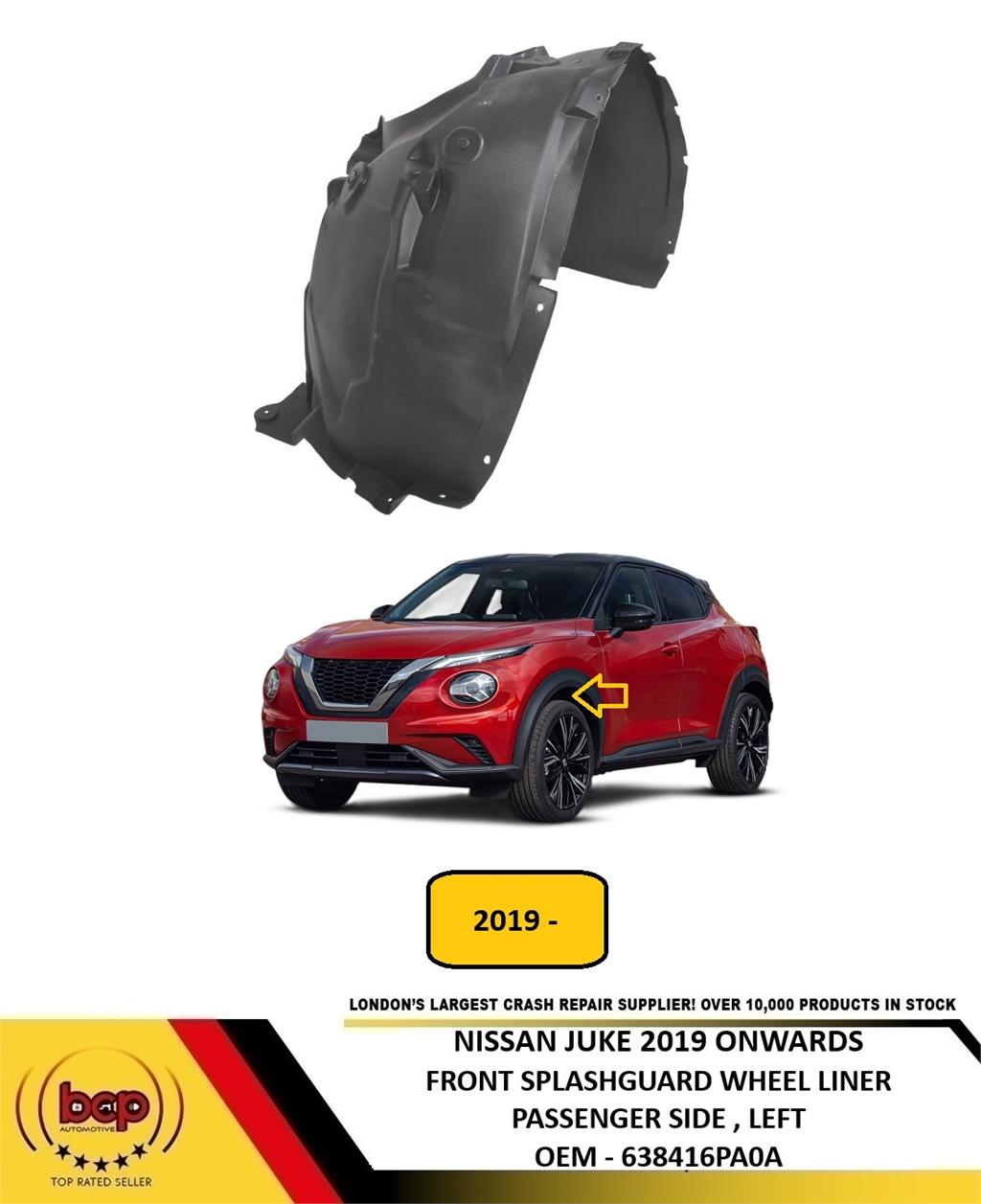 NISSAN JUKE 2019 ON FRONT SPLASHGUARD WHEEL LINER PASSENGER LEFT 638416PA0A