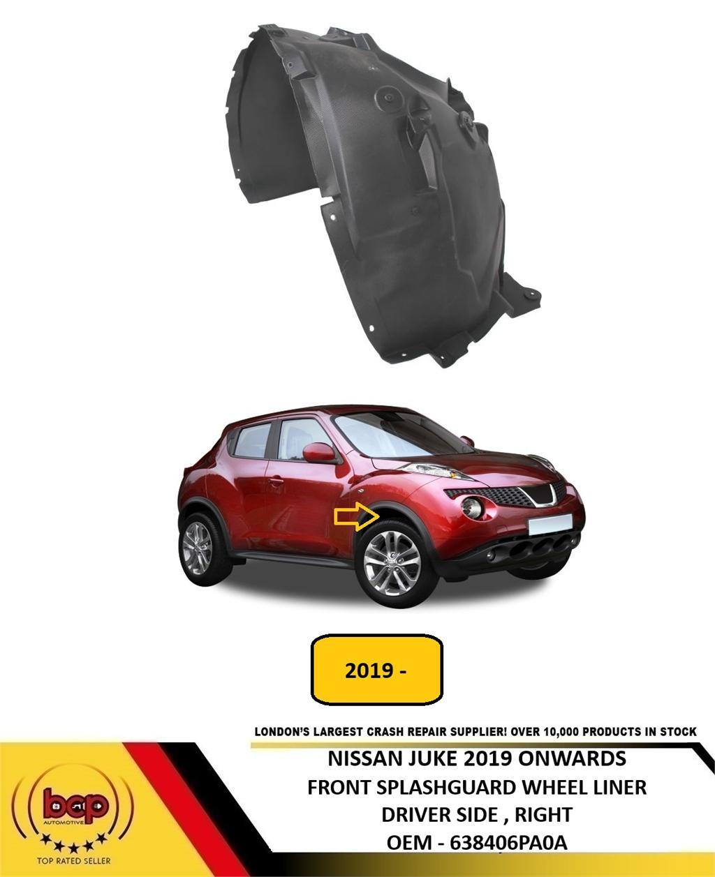 NISSAN JUKE 2019 ON FRONT SPLASHGUARD WHEEL LINER DRIVER SIDE RIGHT 638406PA0A