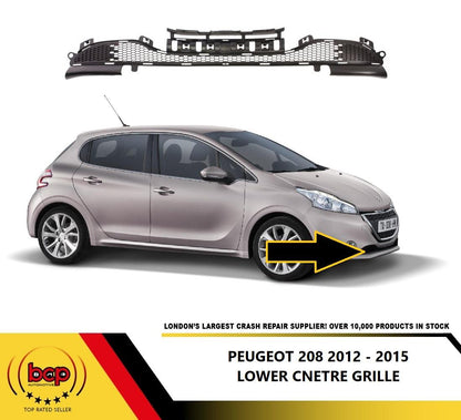 PEUGEOT 208 2012 - 2015 FRONT BUMPER LOWER CENTRE GRILLE MIDDLE BOTTOM