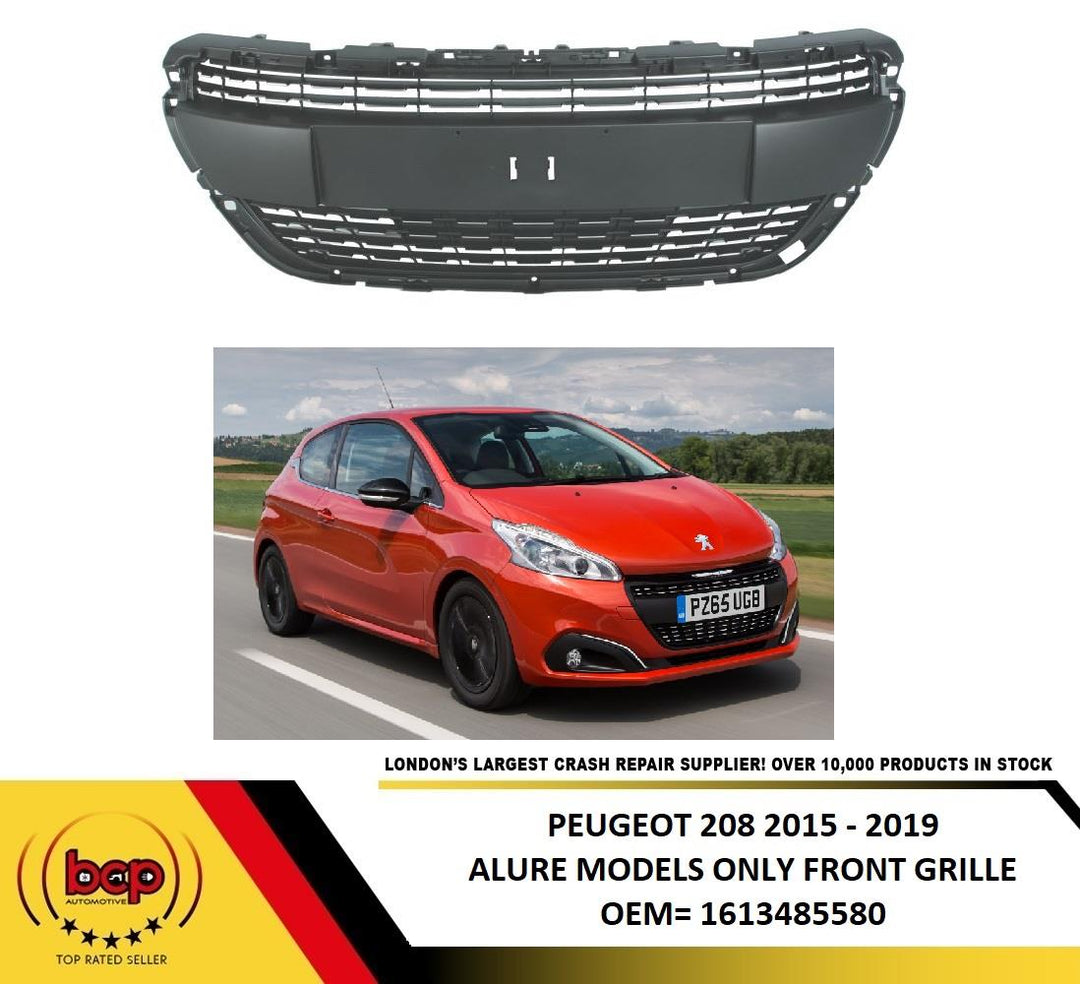 PEUGEOT 208 2015 - 2018 FRONT BUMPER CENTRE GRILLE ALLURE MODELS 1613485580