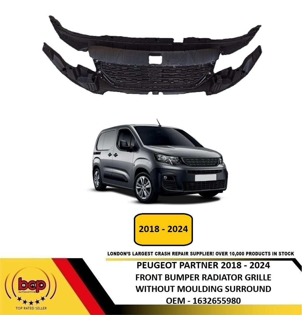 PEUGEOT PARTNER 2018 - 2024 FRONT BUMPER RADIATOR GRILLE CHROME MOULDING TO TAKE