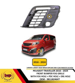 Load image into Gallery viewer, PEUGEOT TRAVELLER 2016 – 2024 FRONT BUMPER FOG GRILLE FOG DRL AND PDC HOLE LEFT
