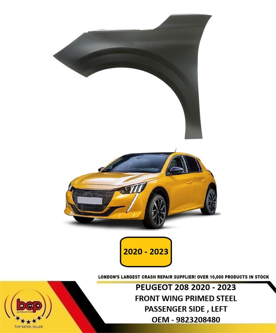 PEUGEOT 208 2020 2021 2022 2023 2024 FRONT WING LEFT PASSENGER SIDE PRIMED