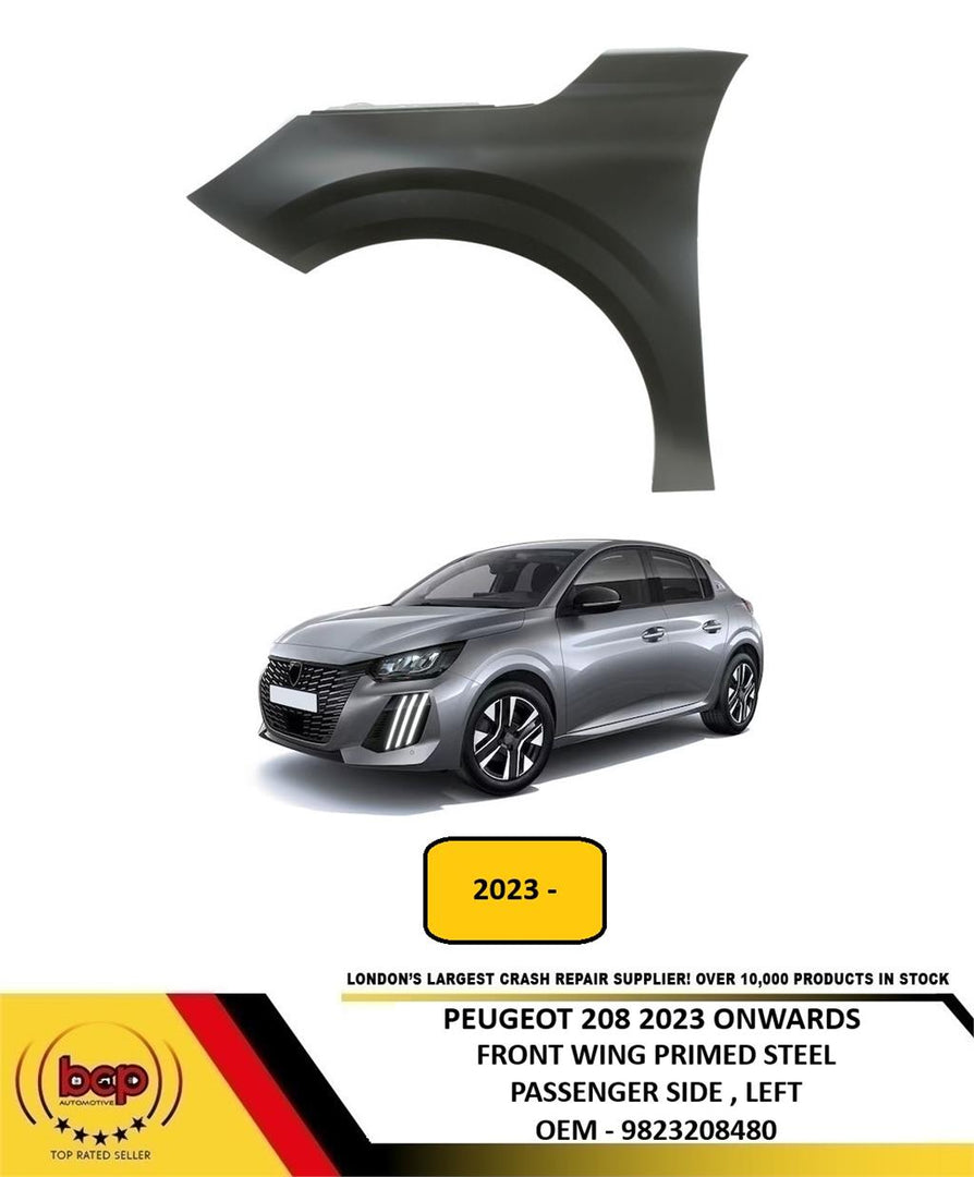 PEUGEOT 208 2020 2021 2022 2023 2024 FRONT WING LEFT PASSENGER SIDE PRIMED