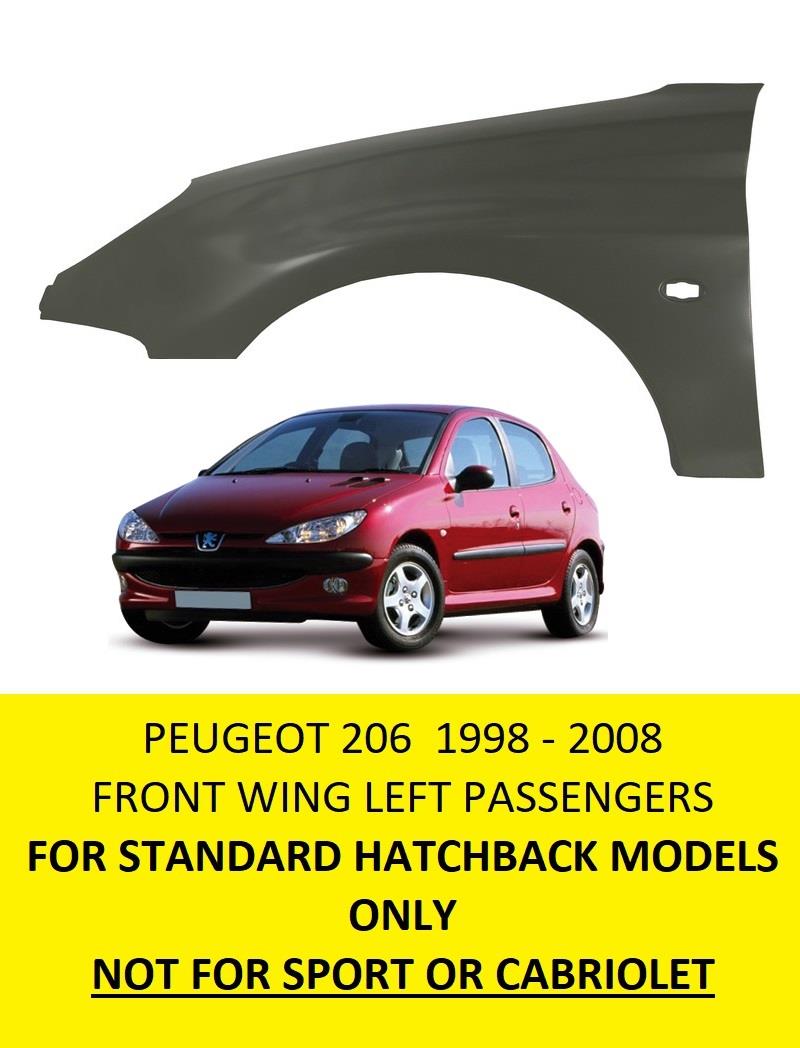 PEUGEOT 206 FRONT WING LEFT PASSENGERS NEW INSURANCE APPROVED