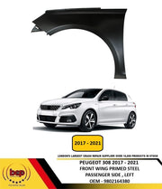 PEUGEOT 308 2017 - 2021 FRONT WING FENDER PASSENGER SIDE LEFT INSURANCE APPROVED