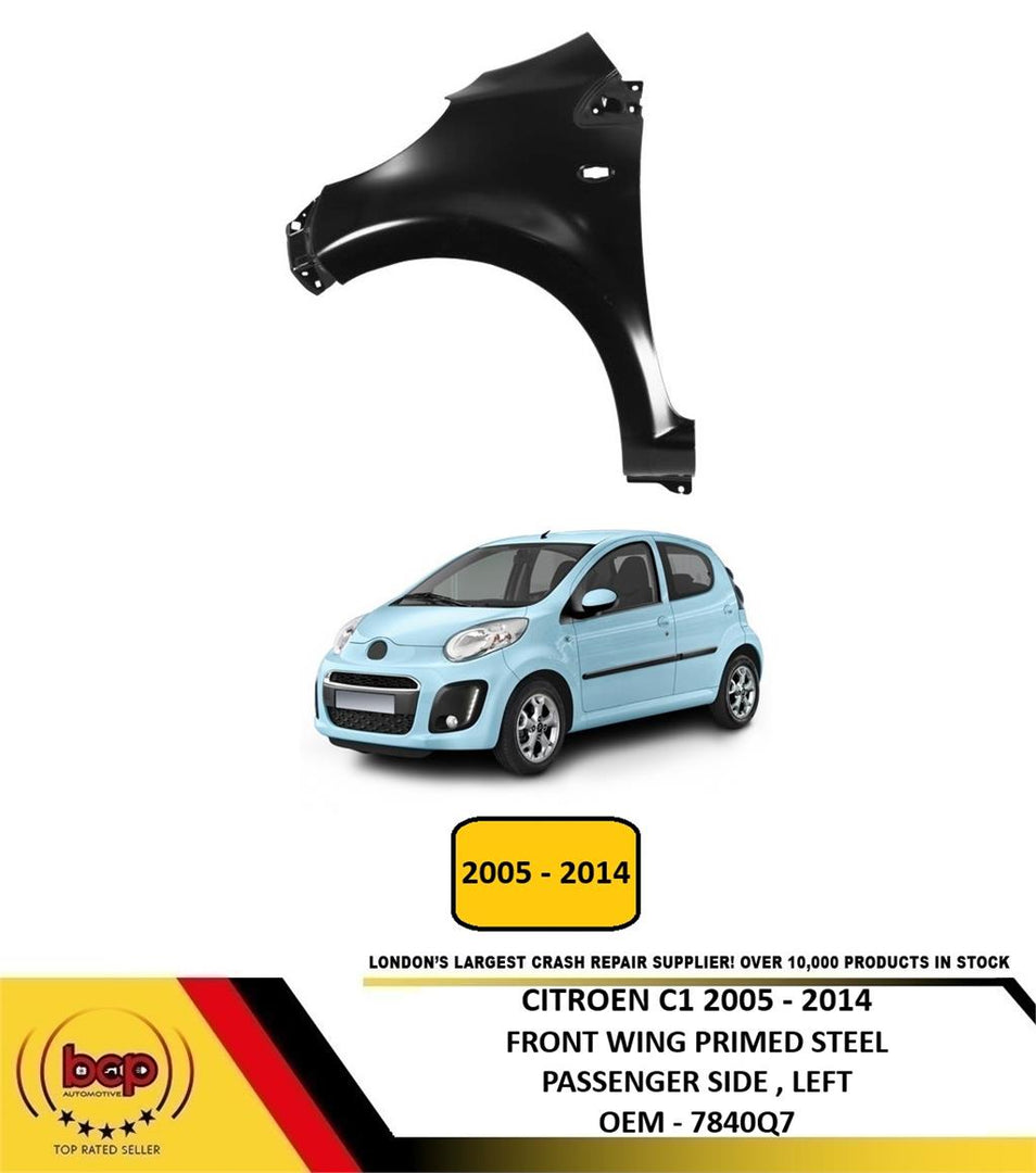 CITROEN C1 2005-2014 FRONT WING LEFT NEARSIDE PASSENGER SIDE NEW PRIMED QUALITY