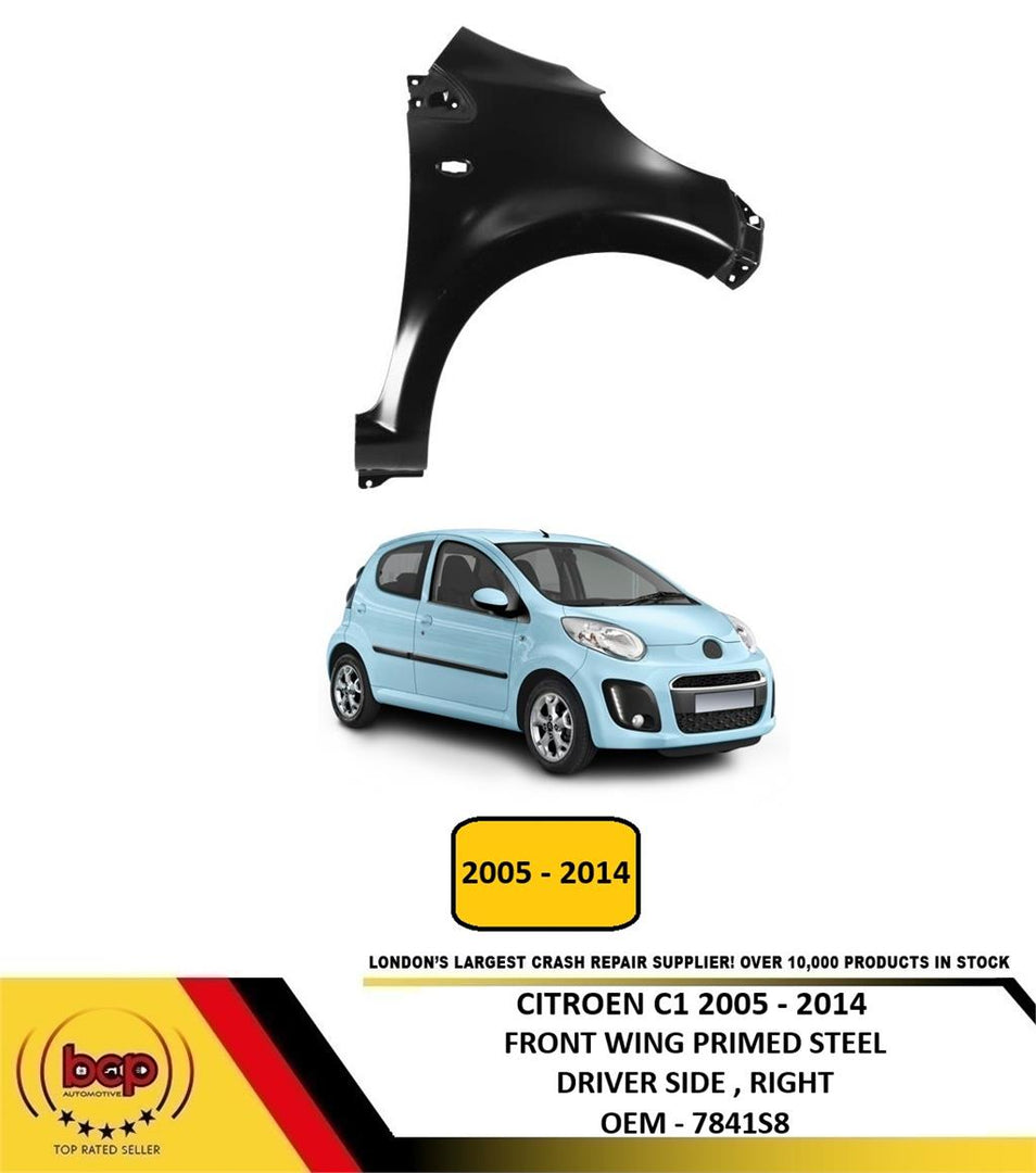 CITROEN C1 2005-2014 FRONT WING DRIVER SIDE RIGHT RH OFFSIDE NEW PRIMED QUALITY