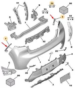 PEUGEOT 208 2020 ON REAR BUMPER BRACKET KIT LEFT & RIGHT PAIR 1673735780