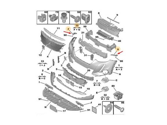 PEUGEOT 2008 2020 ONWARDS FRONT BUMPER BRACKETS PAIR LEFT RIGHT PASSENGER DRIVER