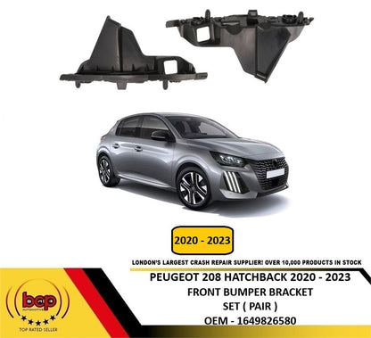 PEUGEOT 208 HATCHBACK 2023 ONWARD FRONT BUMPER MOUNT BRACKET SET PAIR BOTH SIDES