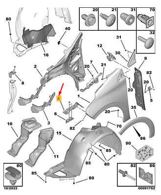 PEUGEOT 208 2012 – 2015 FRONT BUMPER WING MOUNTING METAL BRACKET PASSENGER LEFT