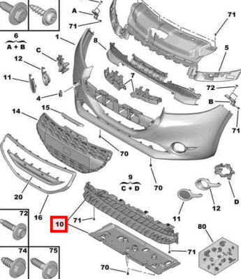PEUGEOT 208 2012 -2015 FRONT BUMPER UNDERTRAY UNDERCOVER SHILED GUARD 1607398680