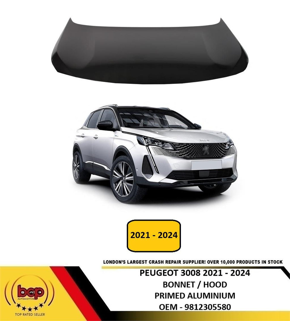 PEUGEOT 3008 2021 - 2024 BONNET HOOD PRIMED ALUMINIUM NEW 9812305580