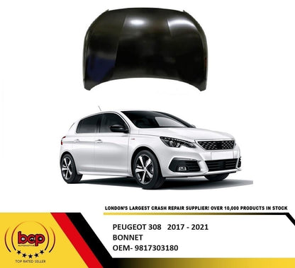 PEUGEOT 308  2017 – 2021 BONNET INSURANCE CERTIFIED NEW OEM QUALITY